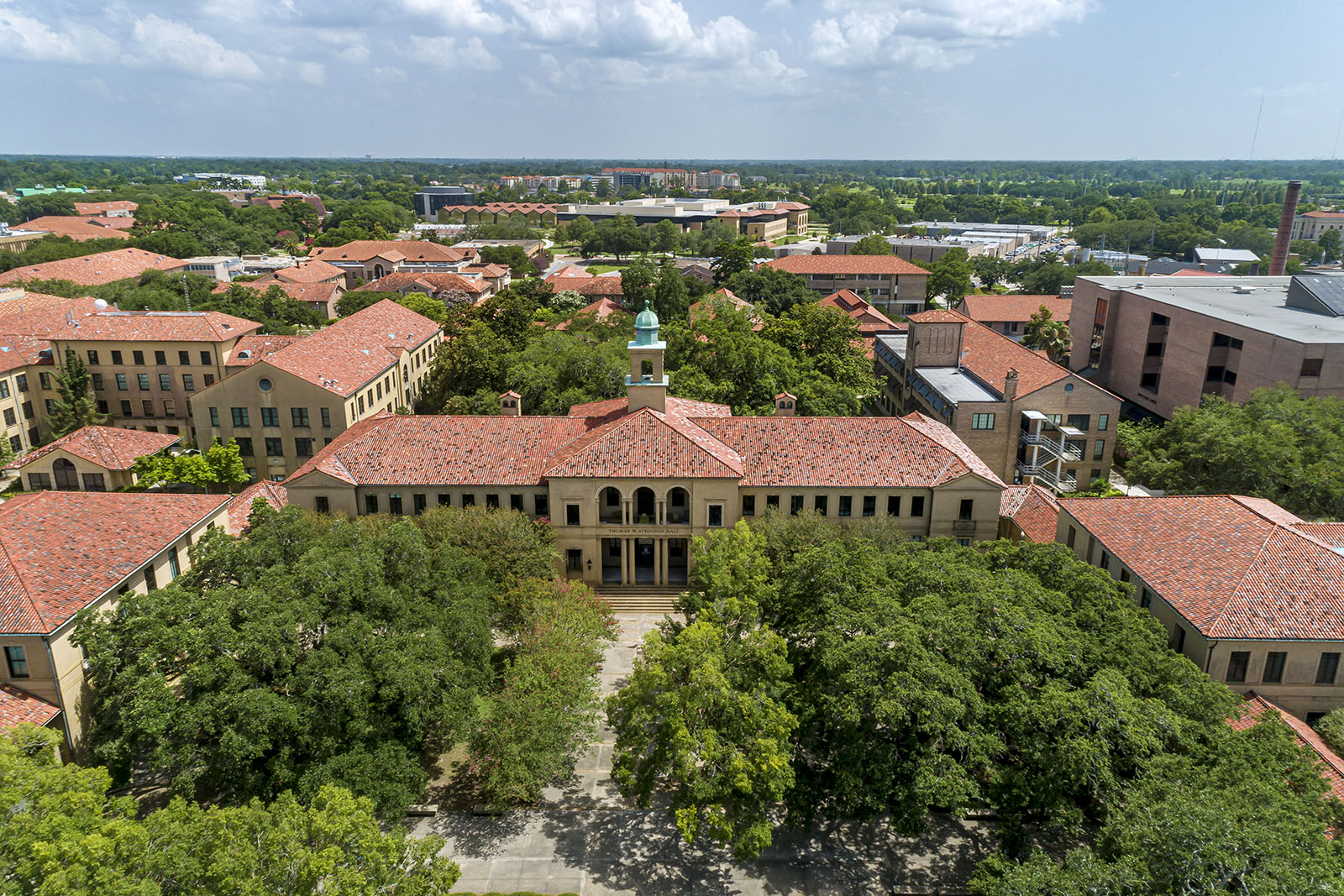 Aerial photo of the LSU quad